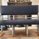 Louis XIII style bench in wood and linen