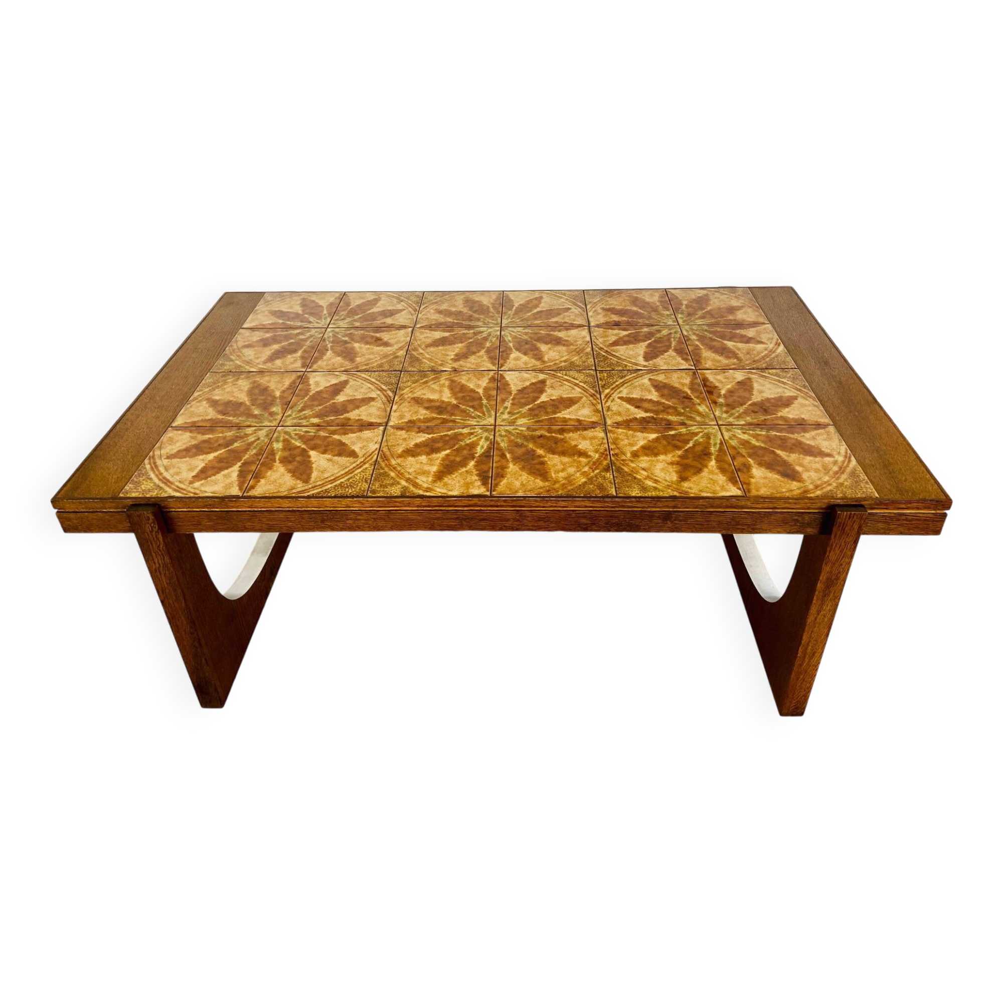 VINTAGE DANISH MID CENTURY TEAK  & CERAMIC COFFEE TABLE  1960s