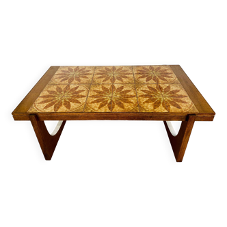 Table basse danoise en teck et céramique, années 1960