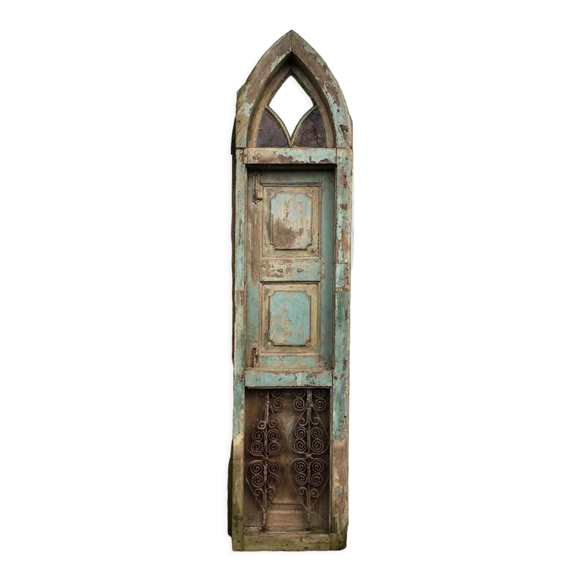 Old patinated teak door