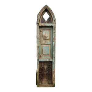 Porte ancienne patinée en teck