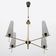 Stilnovo Style Mid-century Modern Italian Brass and Opaline Glass Chandelie