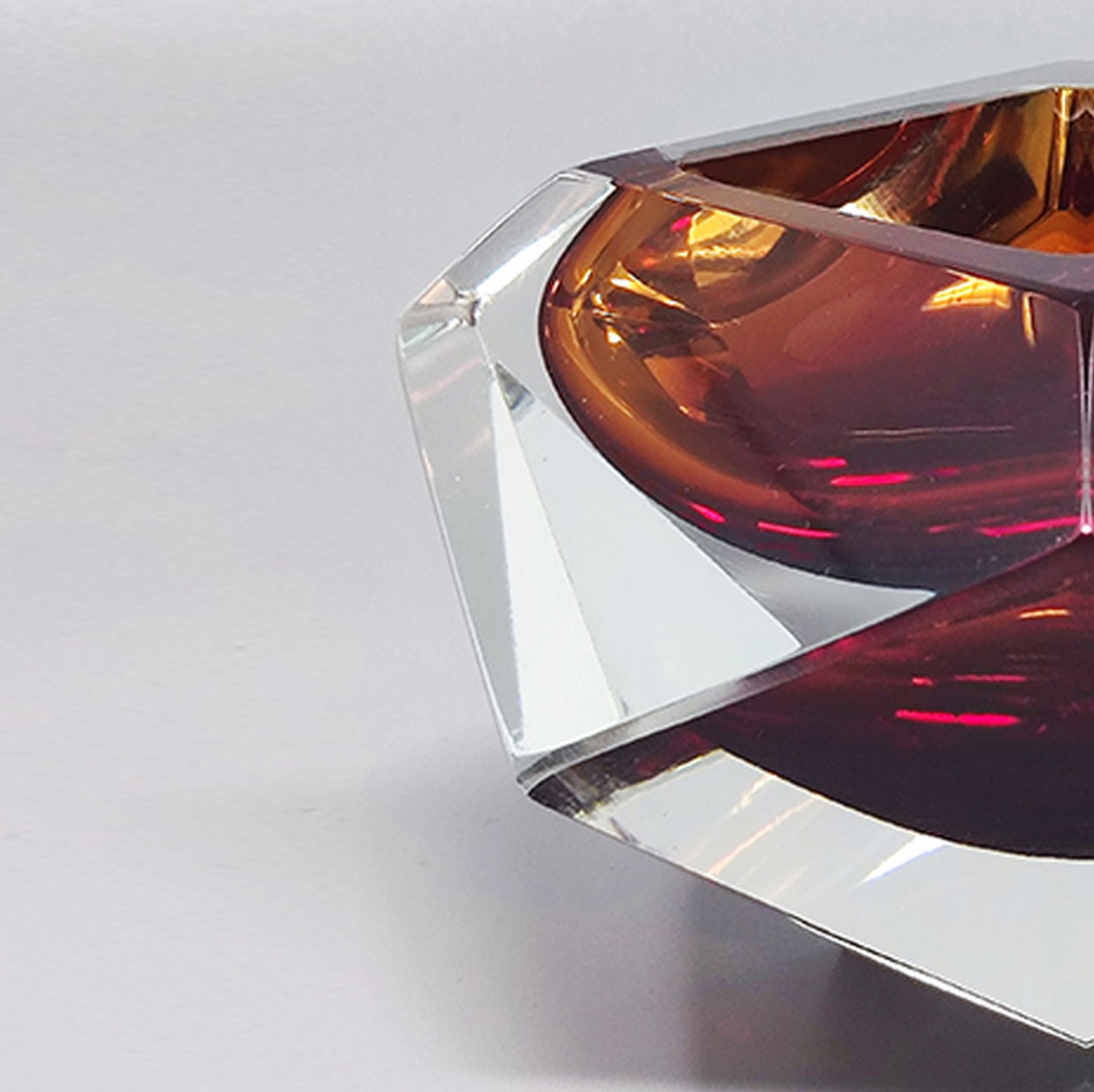 1960s Gorgeous Brown Ashtray or Catchall by Flavio Poli for Seguso. Made in Italy