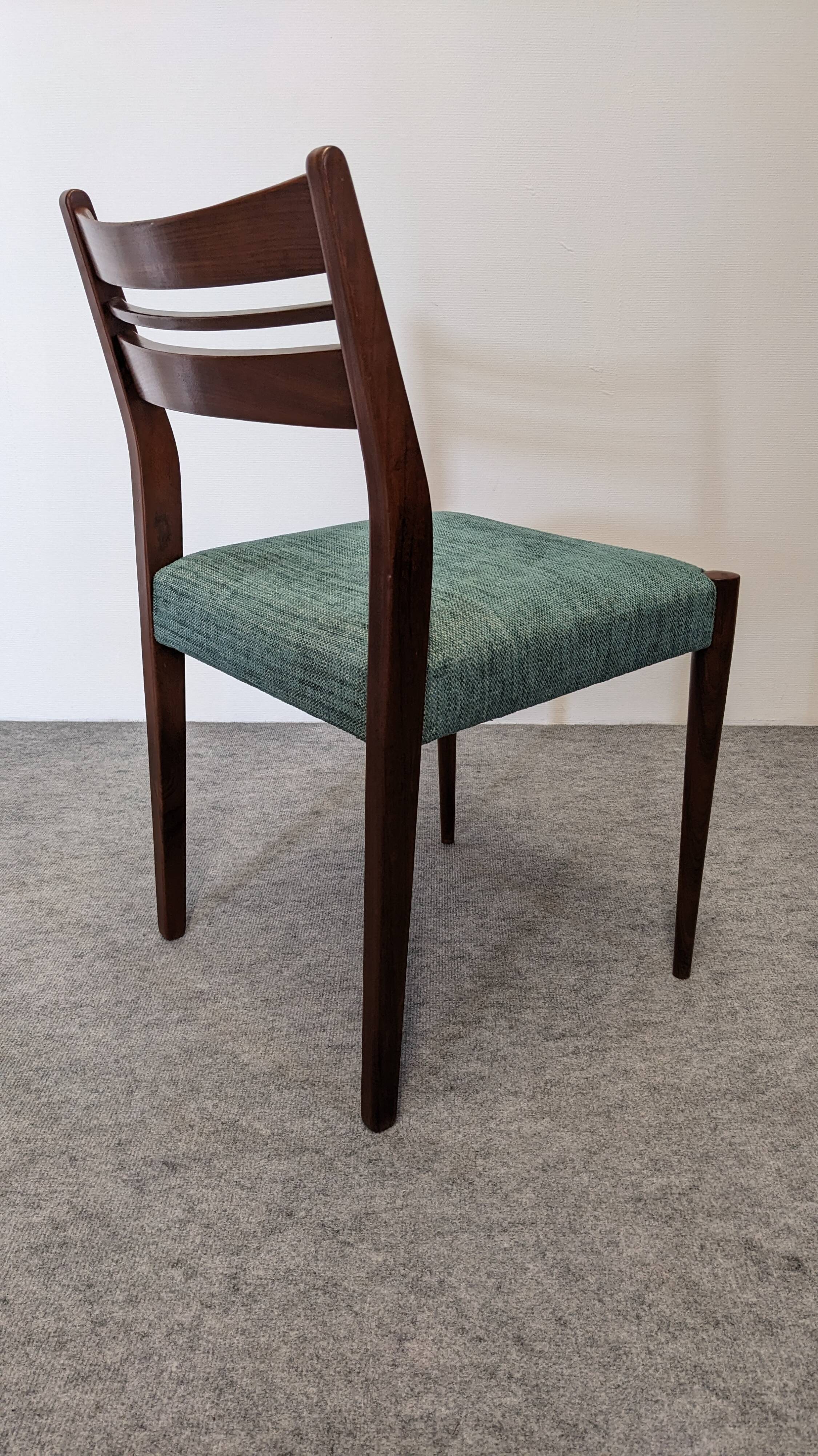Set of 4 Scandinavian teak chairs, Denmark circa 1960.