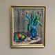 Original Swedish Oil on Canvas - 'Tulips' by Knut Lindström - Signed - Dated 1966 - Framed
