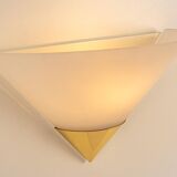 Pair of opal glass wall lights designed by Limburg, Germany.