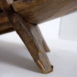Senoufo African Folding Chair Fish Pattern on the Back Ivory Coast.