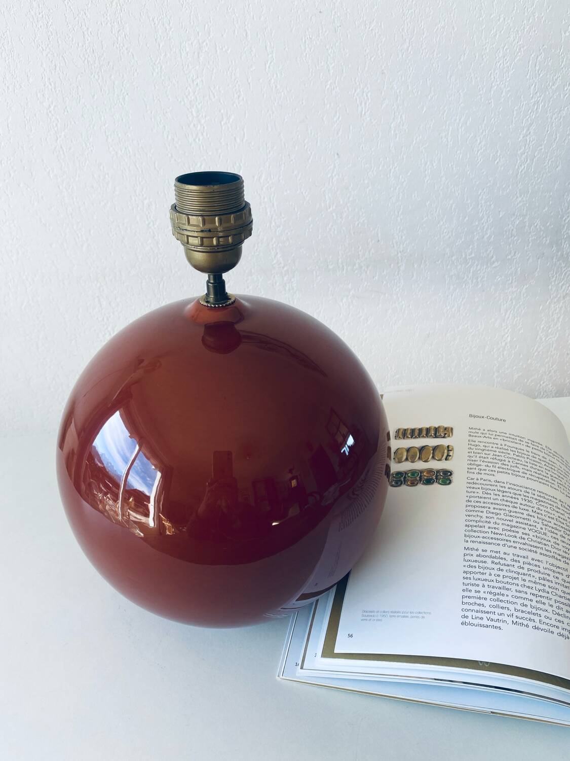 Terracotta ceramic ball lamp