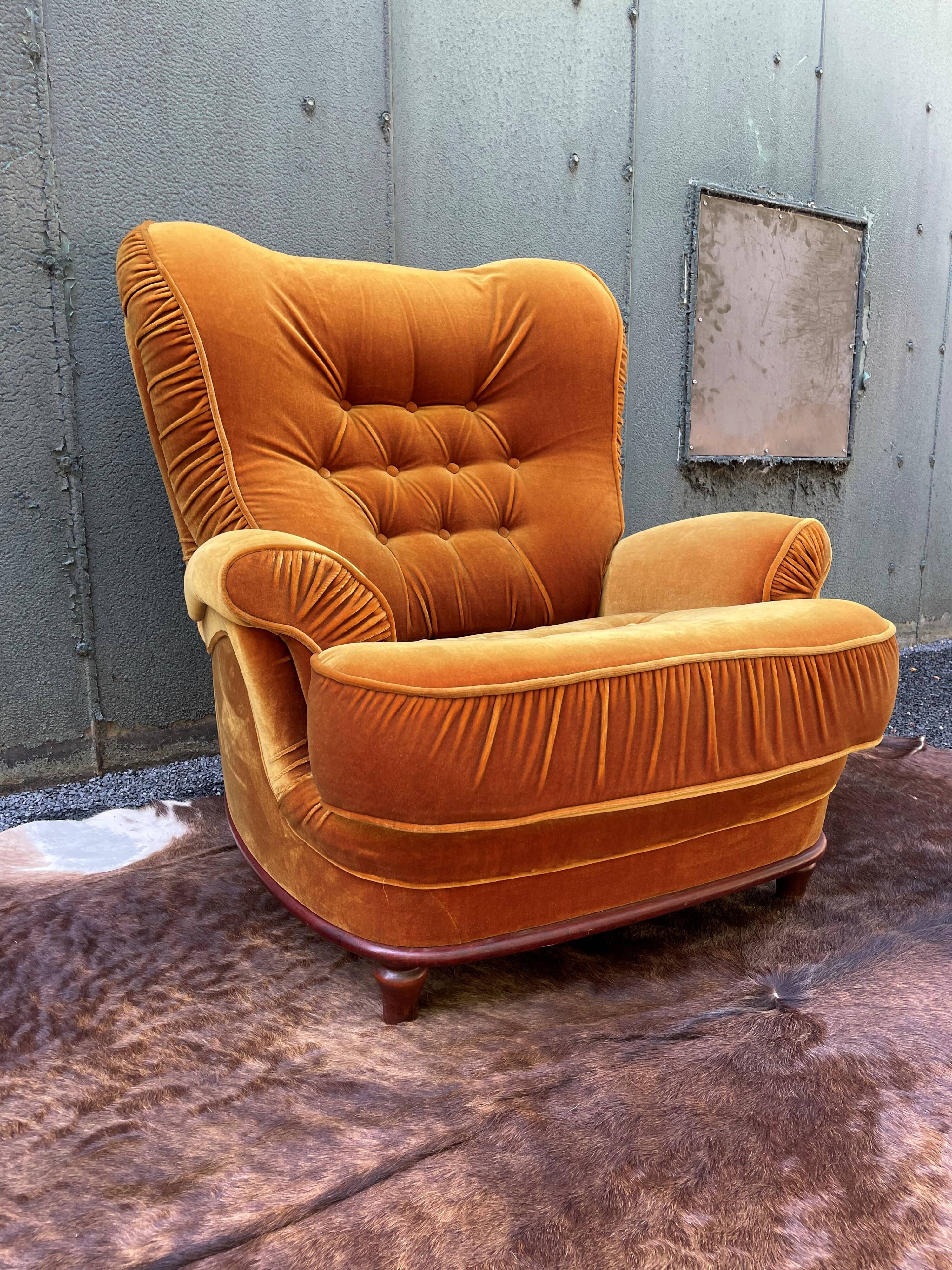 Vintage velvet armchair