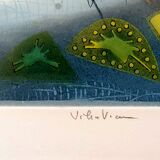 Tableau Georges Dussau (1947) – engraving 23/99 on embossed paper "vibration"