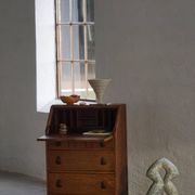 Desk / Chest of drawers in modern Danish oak from the early 20th century with shell handles.