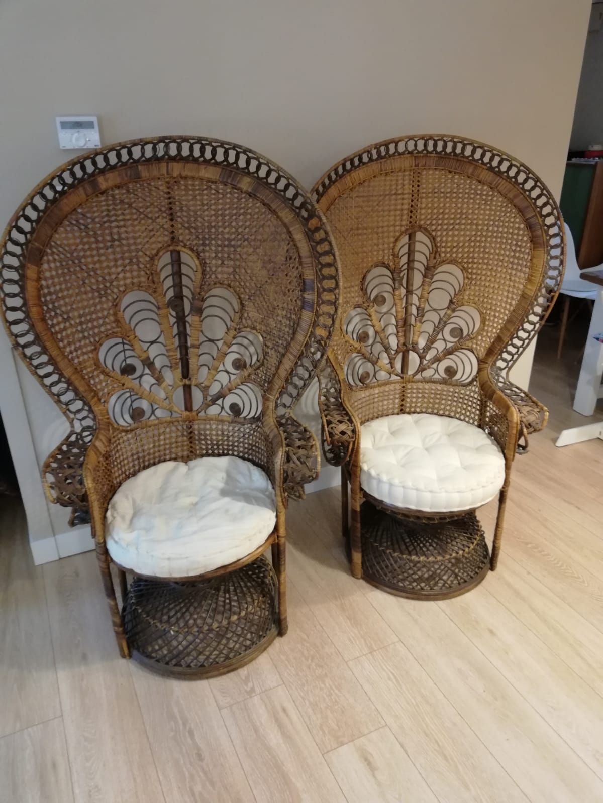 Emmanuelle peacock rattan chair