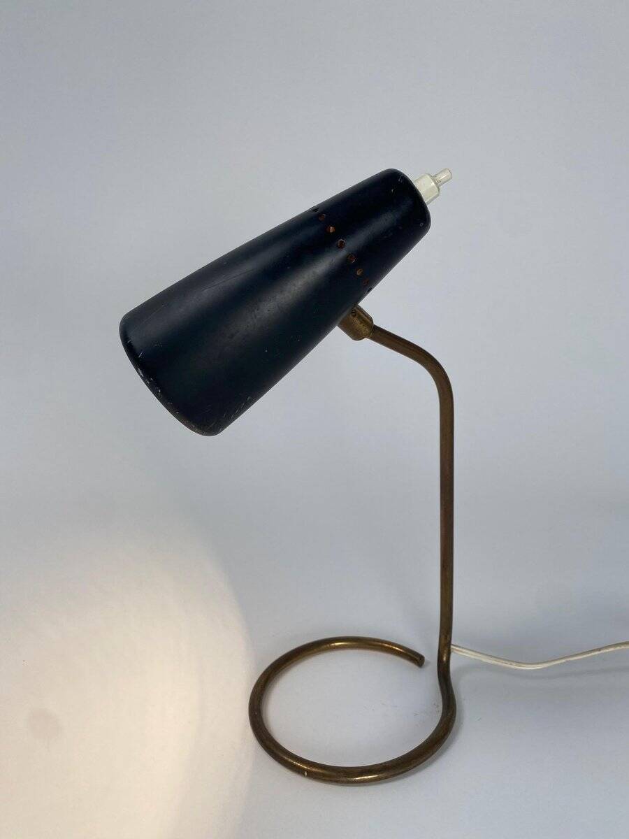 Italian Table Lamp in Brass and Metal from Stilnovo, 1950s
