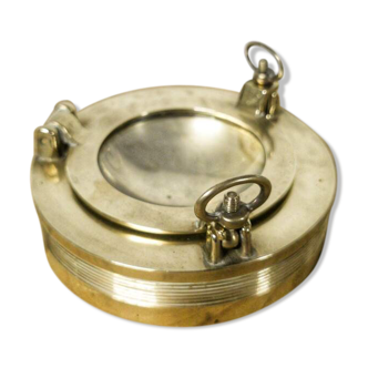 Brass and glass porthole ashtray