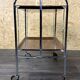 1960s 1970s Serving Cart Dinette Side Table Space Age Design Chrome Brown