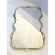 Contemporary Wave Mirror in Green and Gold "Torchon" Torciglione Murano Sty