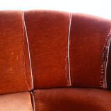 Art deco cabinetmaker banana sofa, 1940s