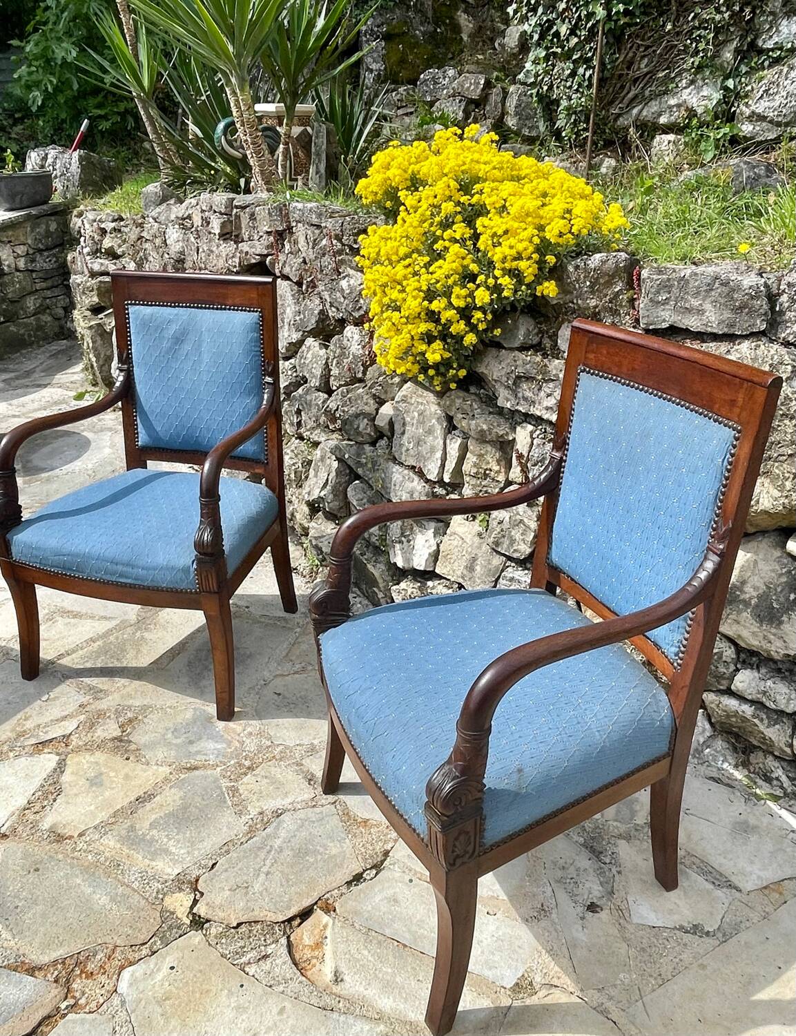Pair of Empire Period Dolphin Armchairs