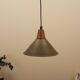 Danish Brass Pendant Lamp, Industrial Cone Shade, 1960s