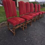 Set of six Louis XIII oak chairs
