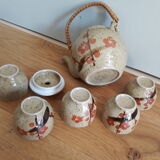 Enamelled ceramic tea service Japanese style décor