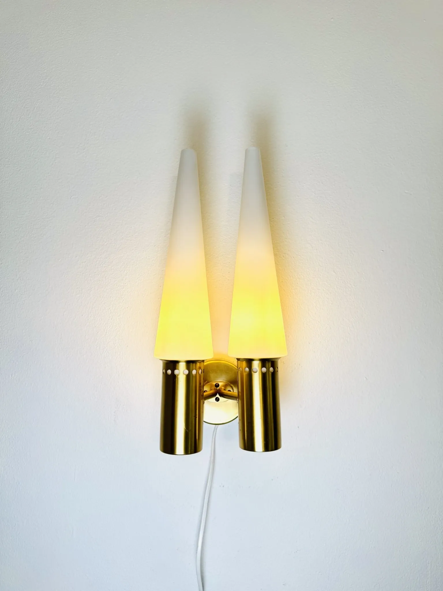 Brass Coloured Double Wall Lamp By Hans-Agne Jakobsson For Markaryd, Sweden, 1960'S
