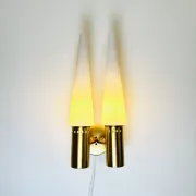 Brass Coloured Double Wall Lamp By Hans-Agne Jakobsson For Markaryd, Sweden, 1960'S