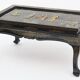 Table basse en bois laqué noir