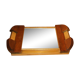 Golden aluminum wooden tray & rectangular mirror circa 1950