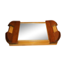 Gold aluminium wood tray - rectangular mirror circa 1950