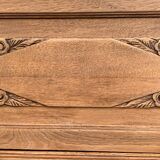 Parisian art deco wardrobe in solid raw oak, removable