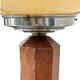 Art Deco modernist floor lamp in walnut and opaline globe, 1930s.