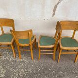 Set of 4 green bistro chairs