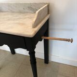 Black dressing table, white marble