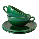 2 old green coffee cups in earthenware of Saint Clement
