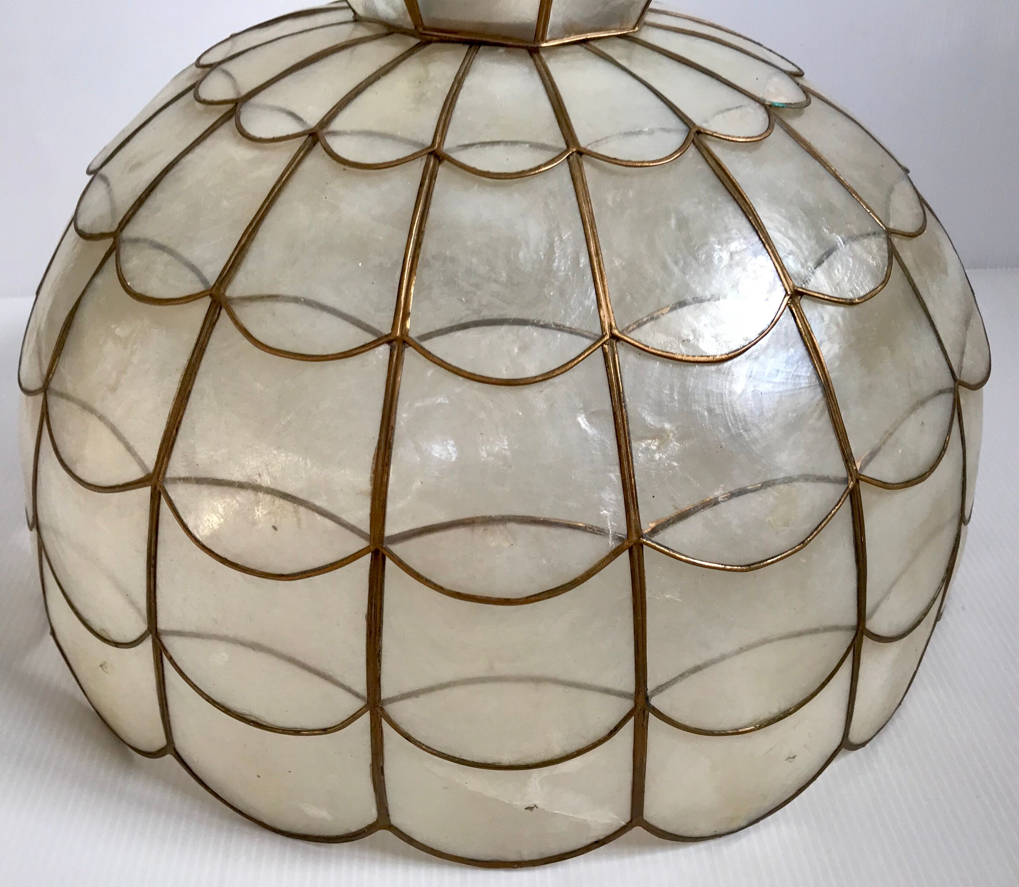 Vintage mother-of-pearl hanging lamp