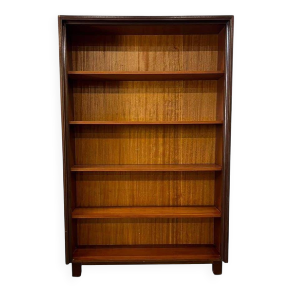 Étagère/vitrine/bibliothèque vintage en bois peu profonde