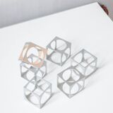 Set of 6 vintage aluminium napkin rings / egg cups by Pier