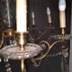 Large brass and glass chandelier
