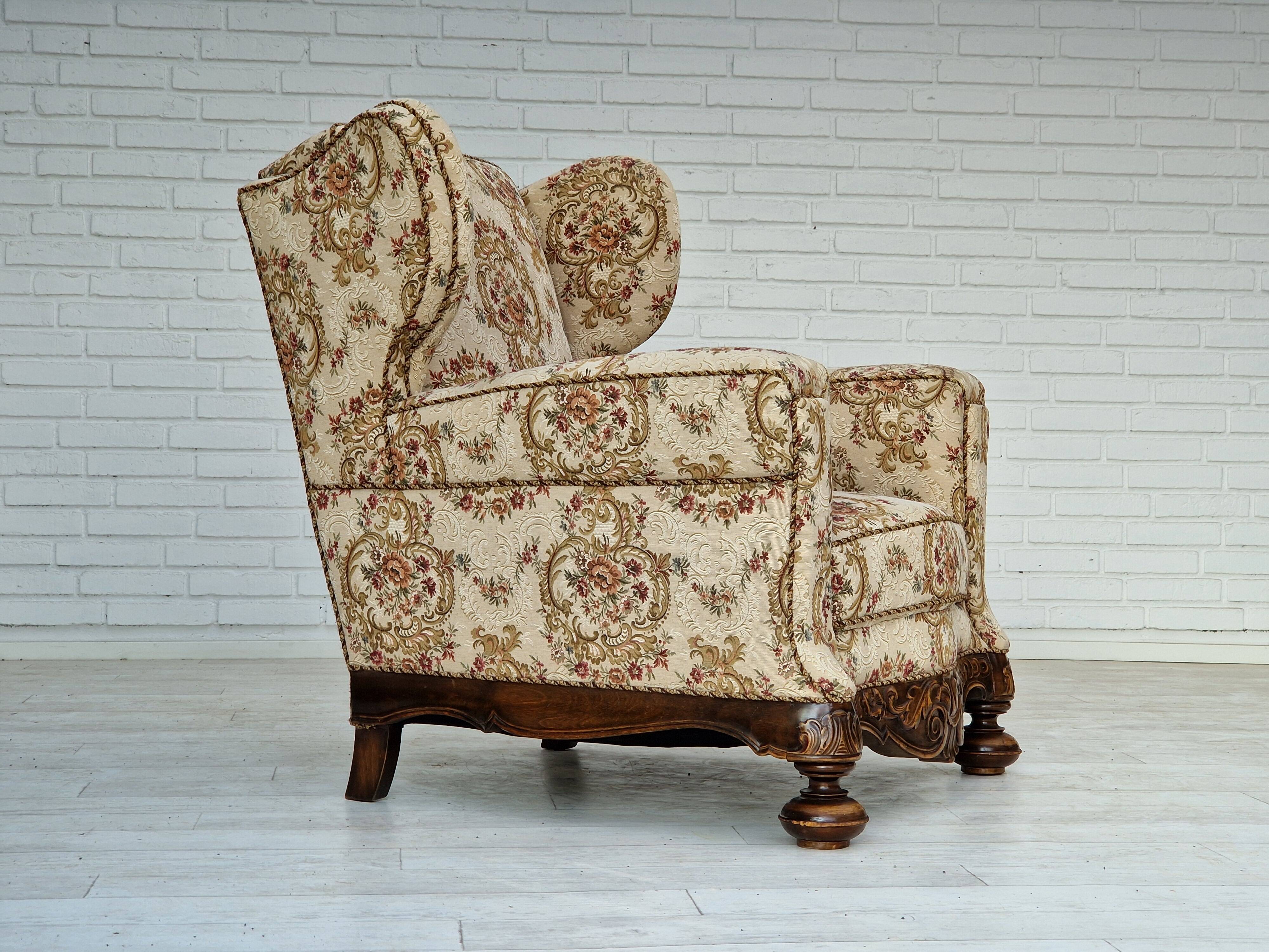 Fauteuil relax danois en tissu années 1950