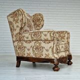 Fauteuil relax danois en tissu années 1950