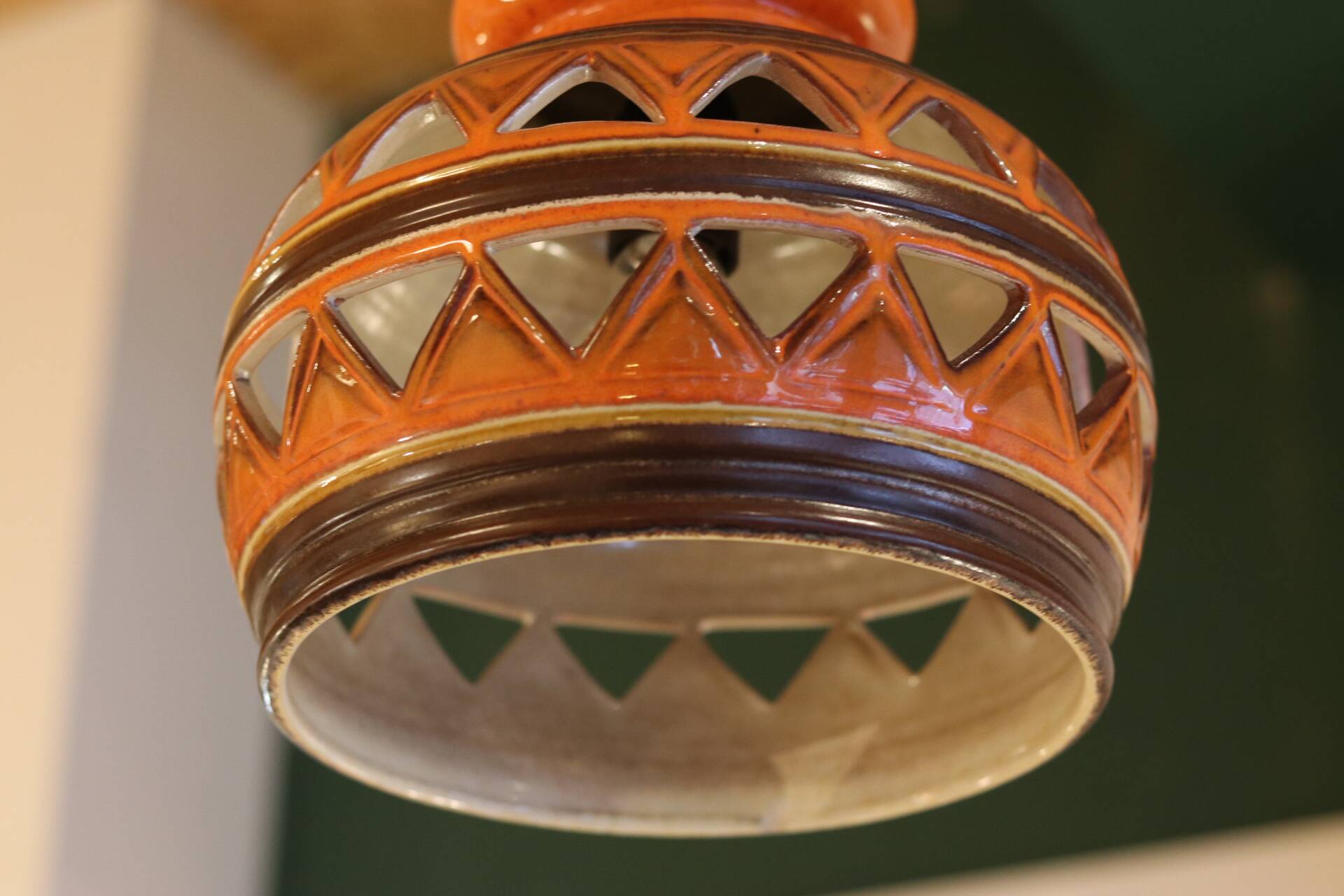 Vintage ceramic chandelier 1960