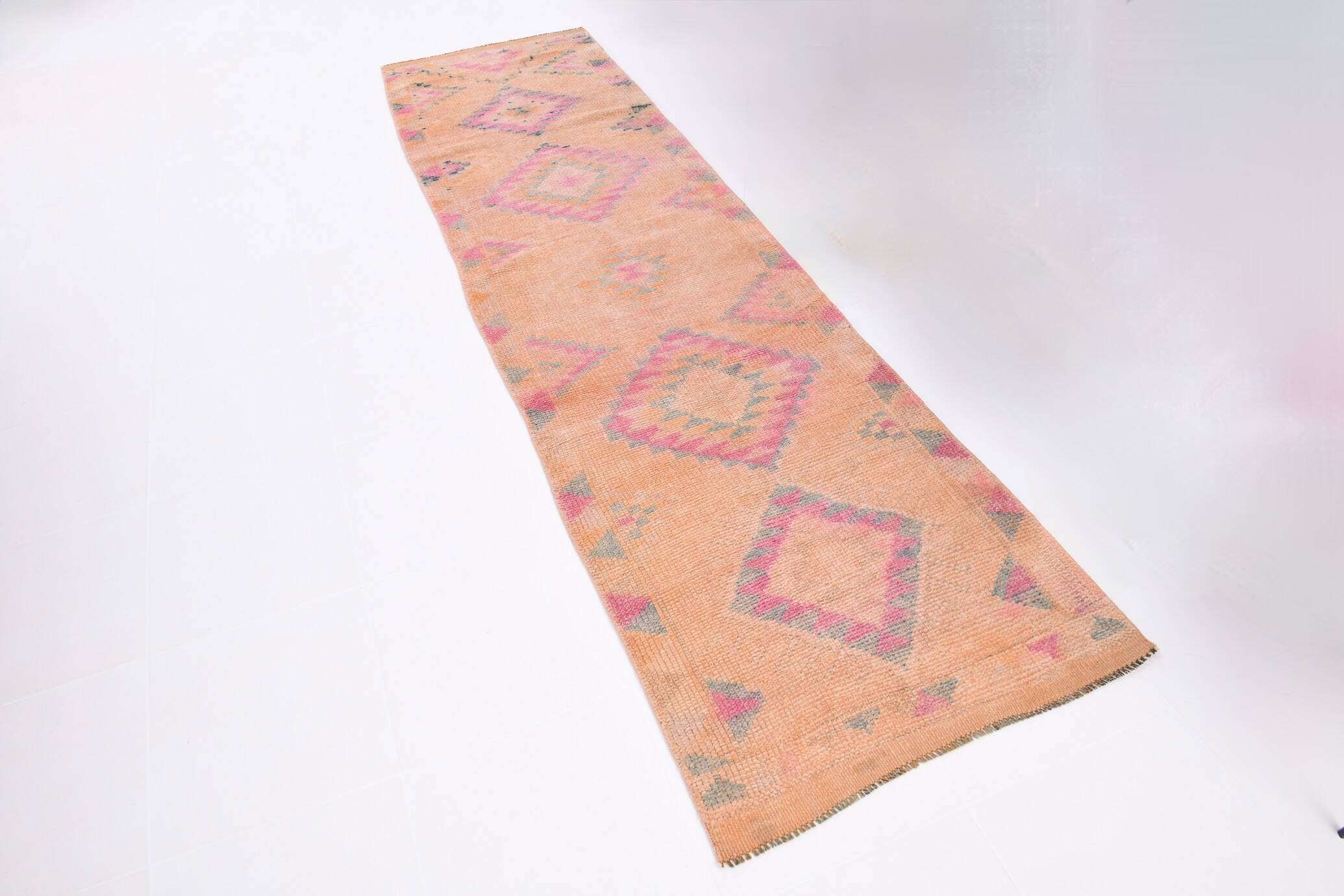 3x10 Peach & Pink Vintage Runner Rug, 84x310Cm