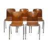 Series of 4 stackable Pagholz chairs