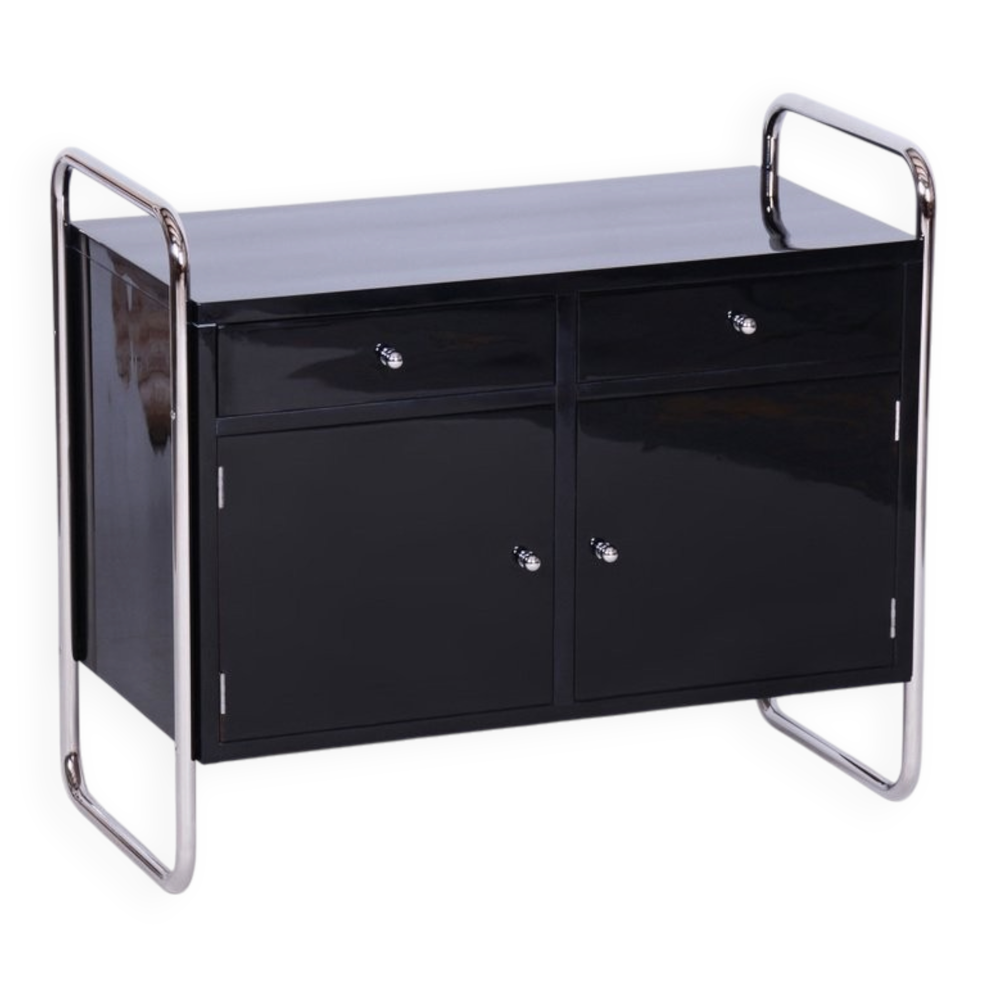 Bauhaus cabinet in chrome steel by R. Slezák, Czech, 1930s