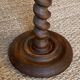 Vintage twisted pedestal table / antique turned wooden harness / vintage side table
