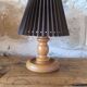 Turned wood table lamp
