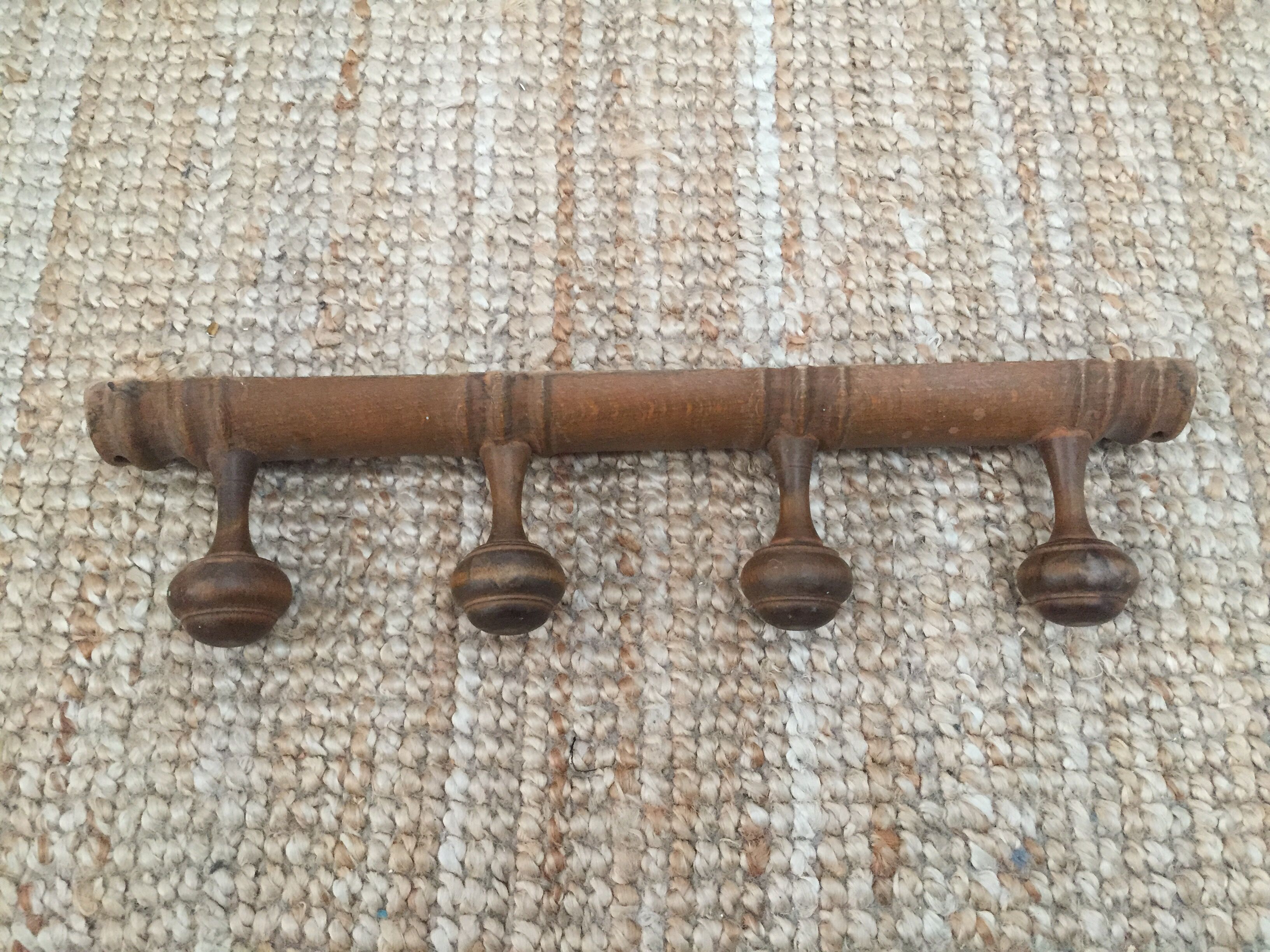 Wooden wall coat rack
