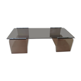 Plexiglas coffee table and smoked glass Michel Dumas, 70s