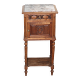 Wooden and marble bedside table